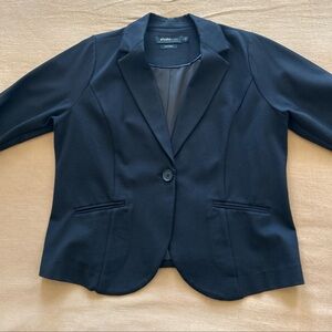 Studio By Torrid Womens Black Blazer Ponte Ruched Cuffs Plus Size 2 EUC